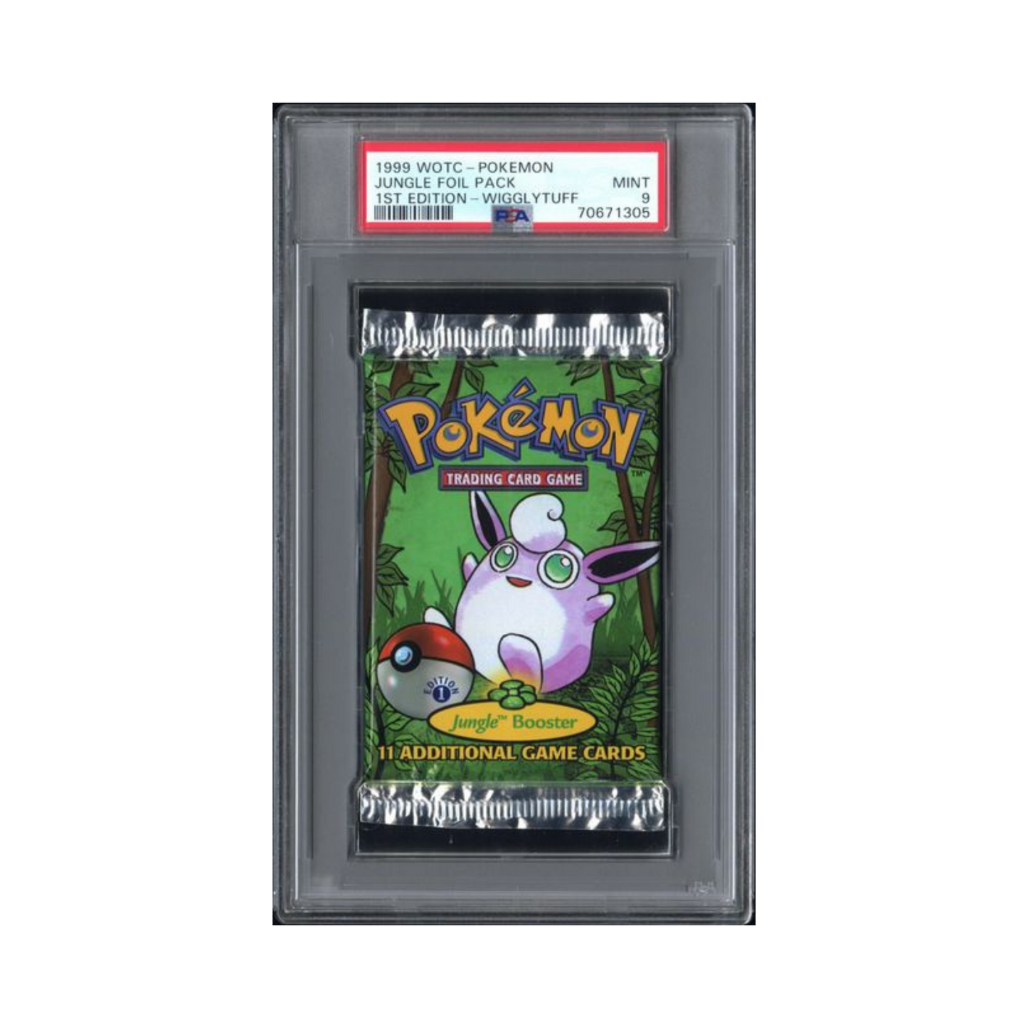 1999 WOTC-Pokemon Jungle Foil Pack 1st Edition Wigglytuff PSA 9